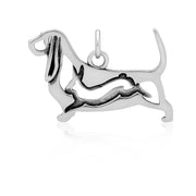 Basset Hound Necklace Jewelry in Sterling Silver