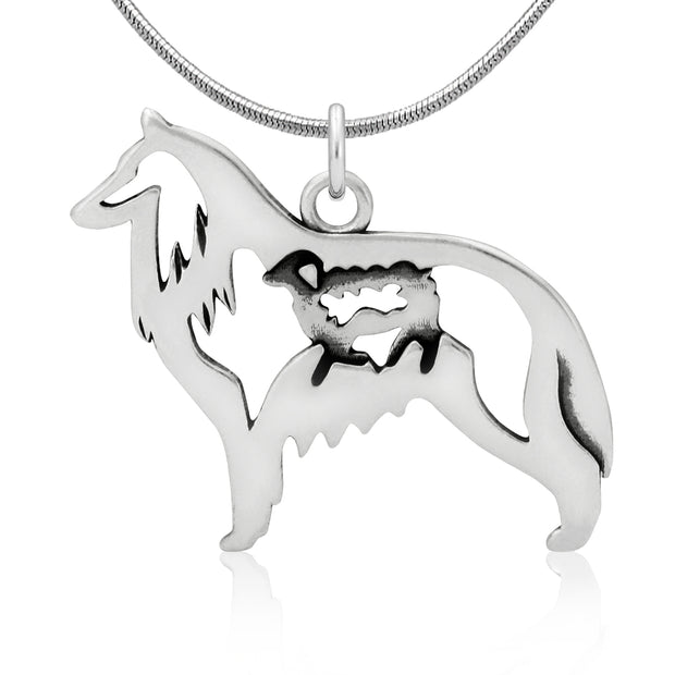 Belgian Sheepdog Necklace Jewelry in Sterling Silver