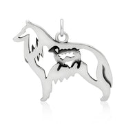 Belgian Sheepdog Pendant Body Design with Sheep in Sterling Silver.