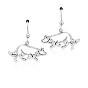 Sterling Silver Border Collie Earrings