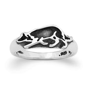 Sterling Silver Border Collie Ring, Border Collie Jewelry