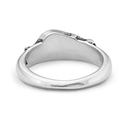 Border Collie Ring Crouching Body Design in Sterling Silver Back Side View.