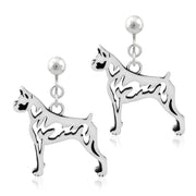 Boxer Clip-On Earrings Body Design in Sterling Silver.