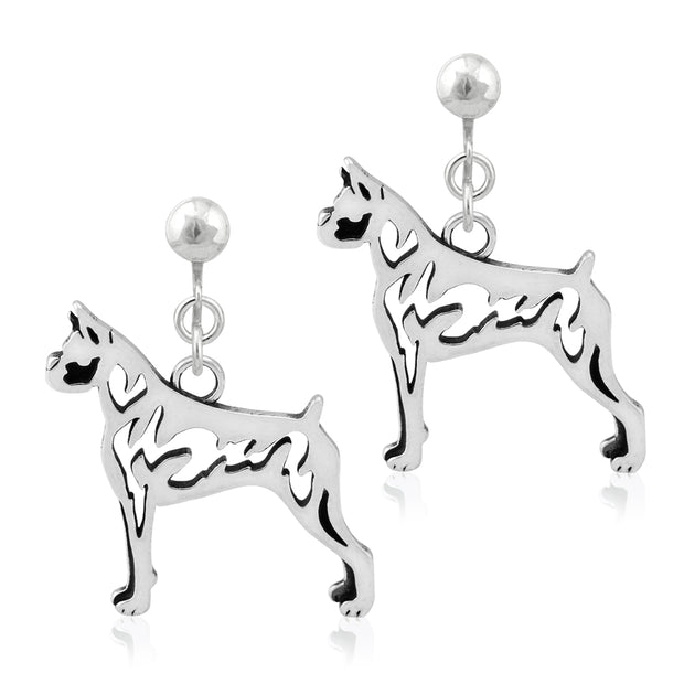 Boxer Earrings in Sterling Silver