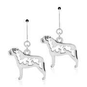 Bullmastiff Earrings Body Design in Sterling Silver in Leverback.