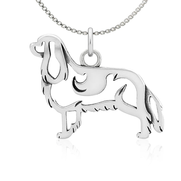 Cavalier King Charles Spaniel Necklace Jewelry in Sterling Silver