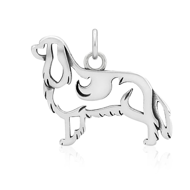 Cavalier King Charles Spaniel Pendant Body Design in Sterling Silver.