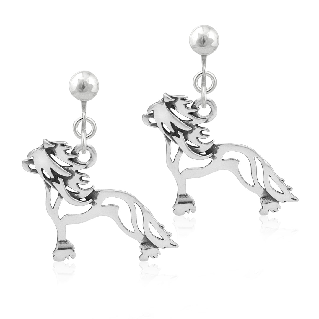 Chinese Crested store Earrings Jewelry Sterling Silver Handmade Dog Earrings CC1-E