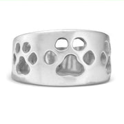 Paw Print Cut Out Band Ring in Sterling Silver.