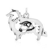 Collie Pendant in Sterling Silver, Rough Coat