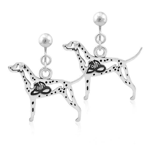 Dalmation Clip-On Earrings Body Design in Sterling Silver.