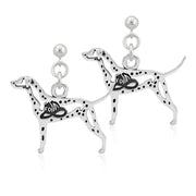 Dalmation Earrings Body Design in Sterling Silver in Dangle Post.