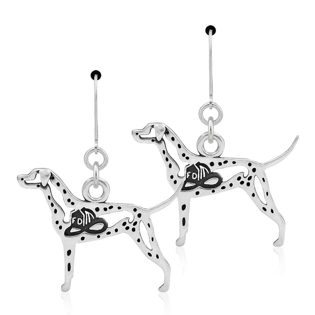 Dalmation Earrings Body Design in Sterling Silver in Leverback.