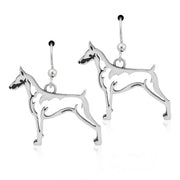 Doberman Pinscher Earrings in Sterling Silver