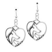 Sterling Silver Doberman Pinscher Heart Earrings