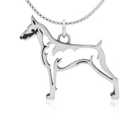 Doberman Pinscher Necklace Jewelry in Sterling Silver