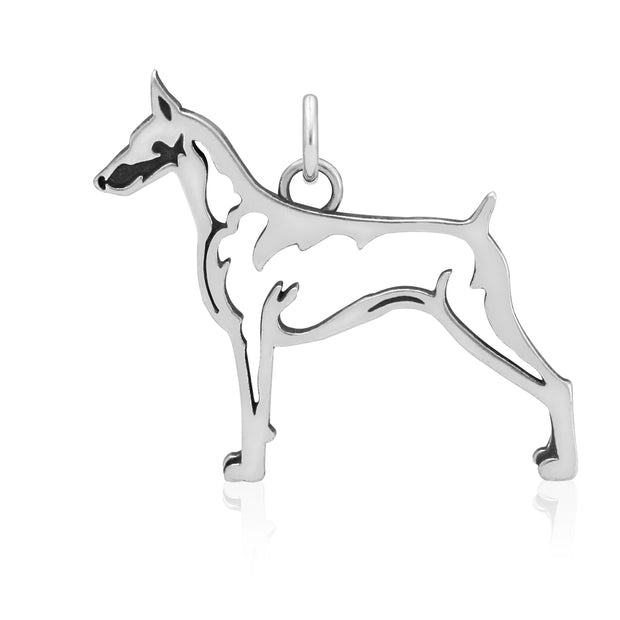 Doberman Pinscher Necklace Jewelry in Sterling Silver