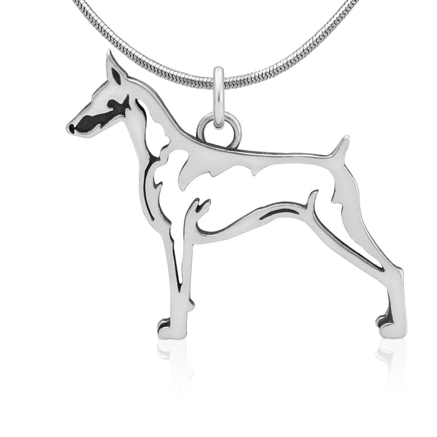 Doberman Pinscher Necklace Jewelry in Sterling Silver