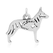 Dutch Shepherd Pendant Body Design in Sterling Silver Back Side View.