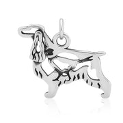 English Cocker Spaniel Pendant Body Design with Pheasant in Sterling Silver.