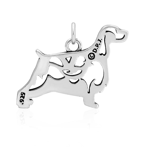 English Springer Spaniel Necklace Jewelry in Sterling Silver