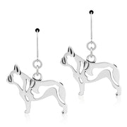 French Bulldog Earrings Body Design in Sterling Silver in Leverback.