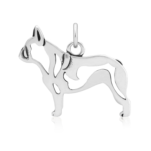 French Bulldog Pendant Body Design in Sterling Silver.