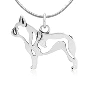 French Bulldog Necklace Body Design in Sterling Silver on Snake Chain.