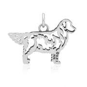 Golden Retriever Pendant Body Design in Sterling Silver Back Side View.