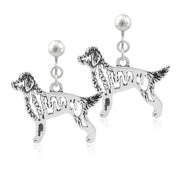 Goldendoodle Clip-On Earrings Body Design in Sterling Silver.