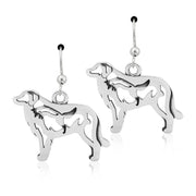 Great Pyrenees Earrings Body Design with Fox in Sterling Silver in French Hook.