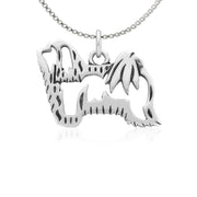 Havanese Necklace Body Design in Sterling Silver on Box Chain.