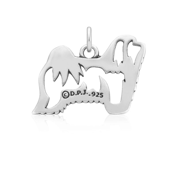 Havanese Pendant Body Design in Sterling Silver Back Side View.