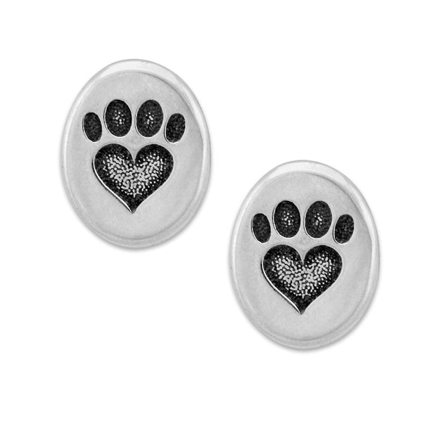 Heart and Paw Print Stud Earrings, We Love Paws