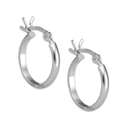 Hoop Earrings in Sterling Silver.