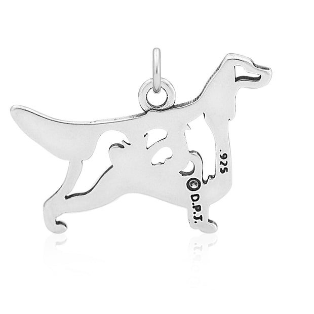 Irish Setter Pendant Body Design in Sterling Silver Back Side View.