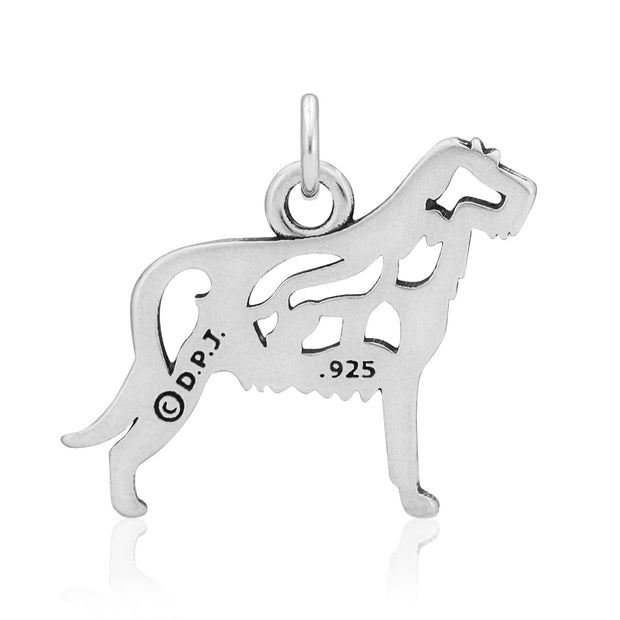 Irish Wolfhound Pendant Body Design in Sterling Silver Back Side View.