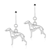 Italian Greyhound Earrings Body Design in Sterling Silver in Leverback.