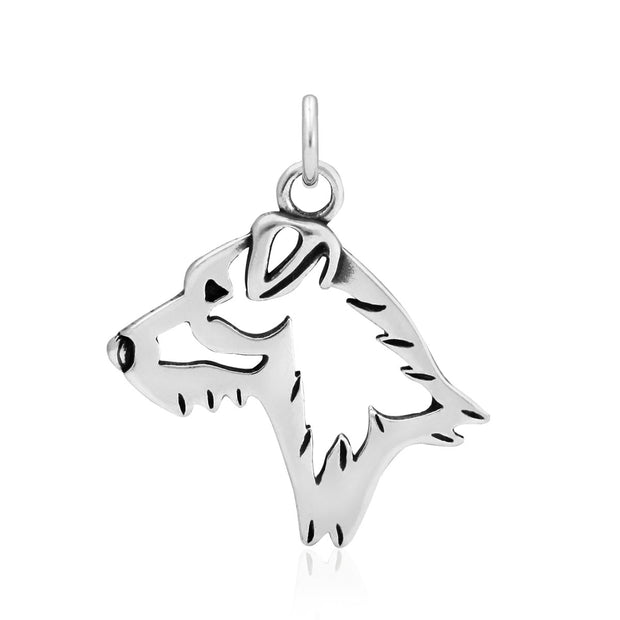 Jack Russell Terrier Pendant Head Design in Sterling Silver.