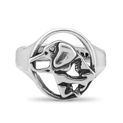 Labrador Retriever Ring Head Design in Sterling Silver.