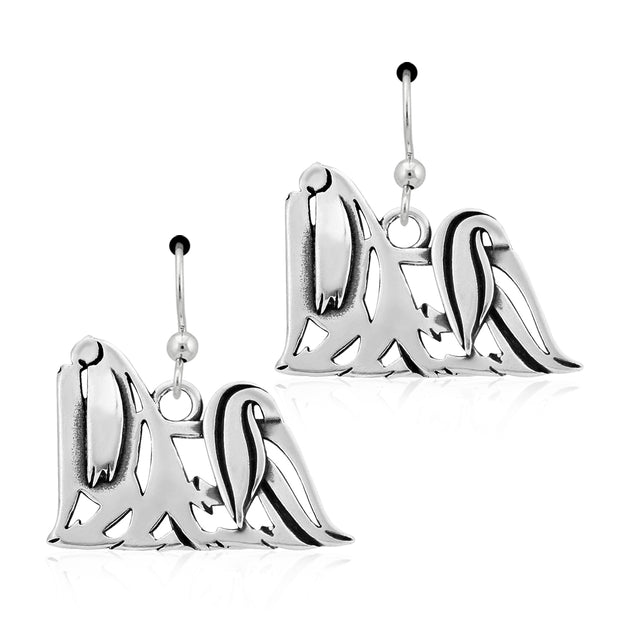 Maltese Earrings Body Design in Sterling Silver in French Hook.