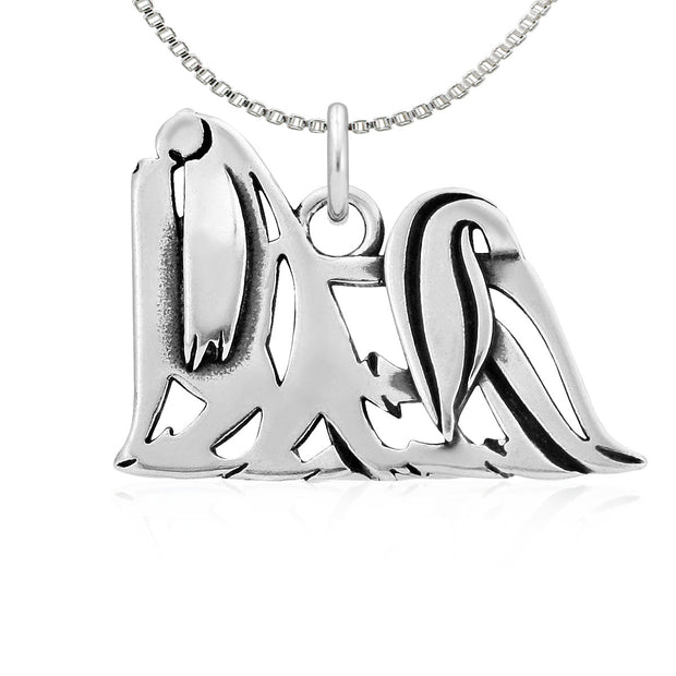 Maltese Necklace Body Design in Sterling Silver on Box Chain.