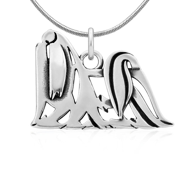 Maltese Necklace Body Design in Sterling Silver on Snake Chain.