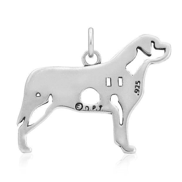 Mastiff Pendant Body Design in Sterling Silver Back Side View.