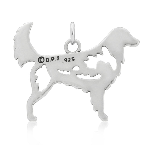 Nova Scotia Duck Tolling Retriever Pendant Body Design in Sterling Silver Back Side View.