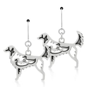 Nova Scotia Duck Tolling Retriever Earrings Body Design in Sterling Silver in Leverback.