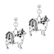 Papillon Earrings Body Design in Sterling Silver in Dangle Post.