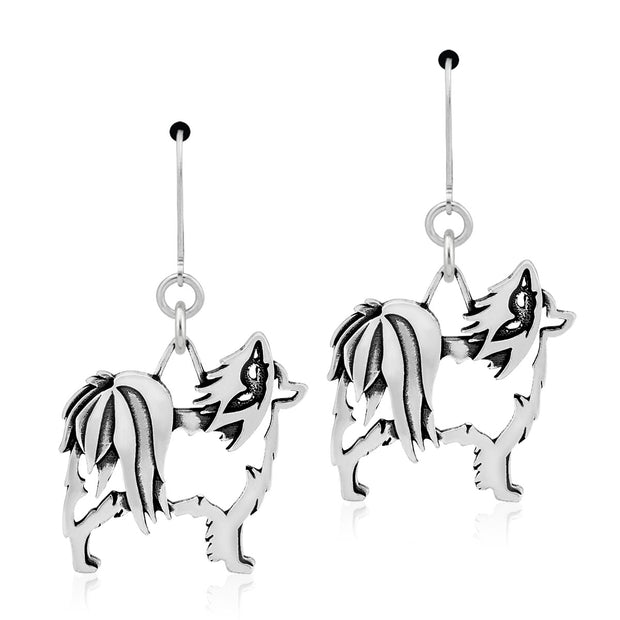 Papillon Earrings Body Design in Sterling Silver in Leverback.