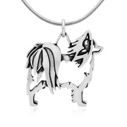 Papillon Necklace Body Design in Sterling Silver on Snake Chain.