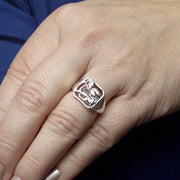 Papillon Ring Gaiting Body Design in Sterling Silver on Model.